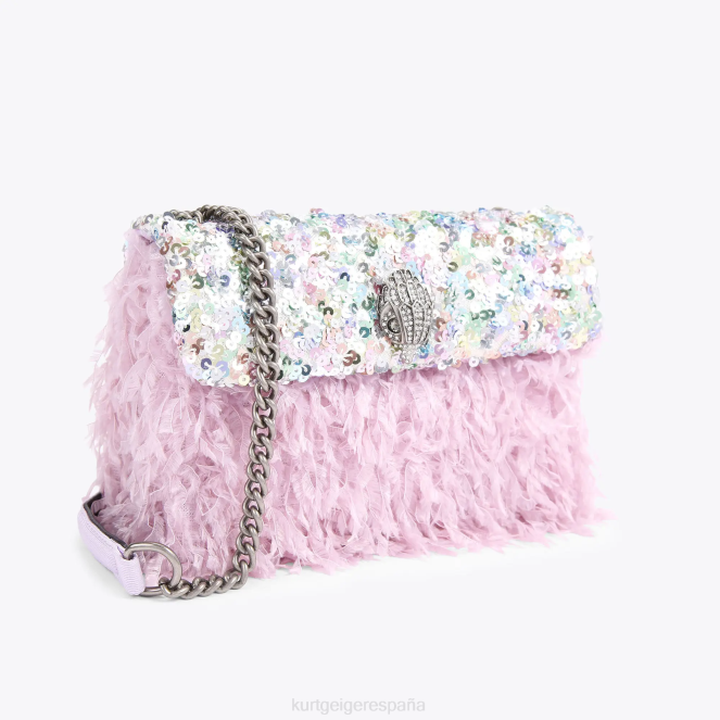 Kurt Geiger mujer londres lentejuelas medio kensington 2LPR43 | bolsas combinación rosa